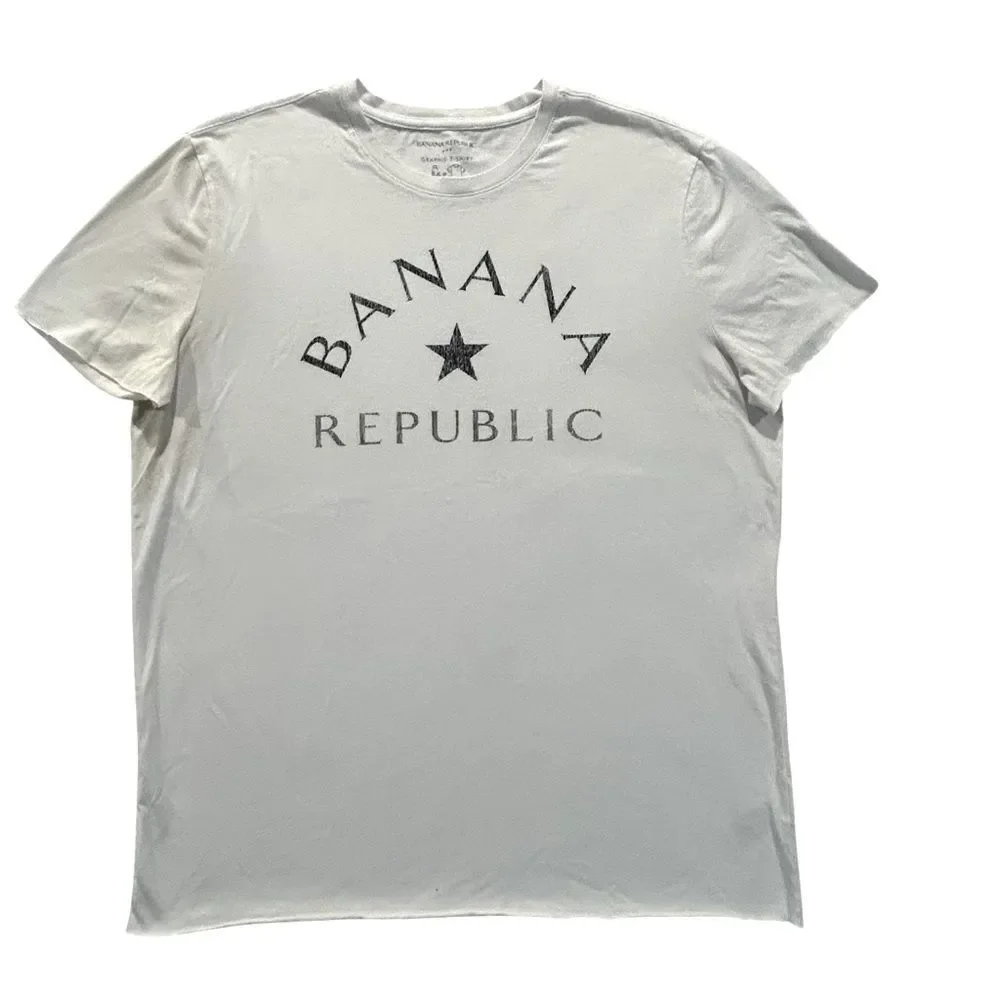 Banana Republic Logo Graphic Men’s White T-shirt XL